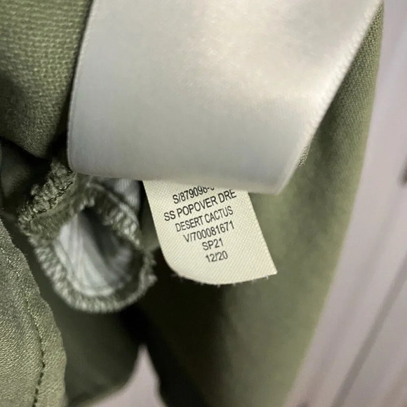 Gap Popover Short Sleeve Shirt Dress Womens Small Black Green Neutral - Picture 12 of 12